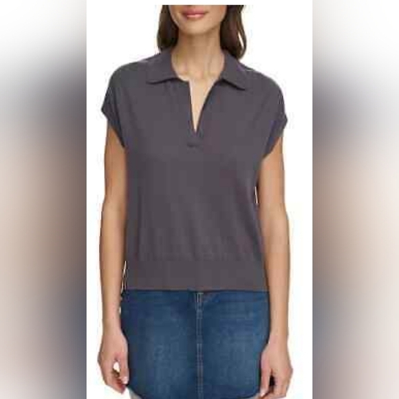 DKNY Ladies Sleeveless Collared Sweater XXL GRAY - Picture 1 of 8